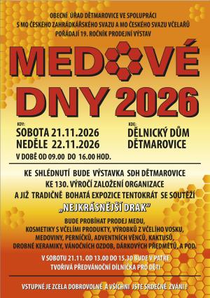 MEDOVÉ DNY - POZOR NOVÝ TERMÍN !
